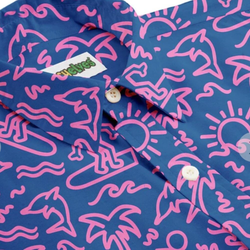 Tipsy Elves Men's Sketchy Surfer Hawaiian Shirt Size XXL - Picture 4 of 6